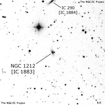 Negativní snímek oblohy NGC 1212