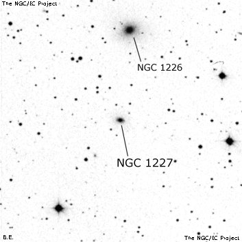 Negativní snímek oblohy NGC 1227