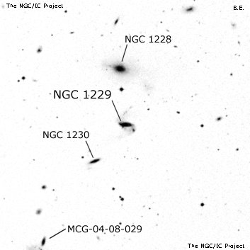 Negativní snímek oblohy NGC 1229