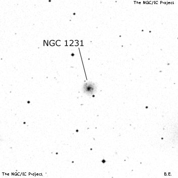 Negativní snímek oblohy NGC 1231