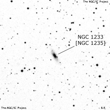 Negativní snímek oblohy NGC 1233
