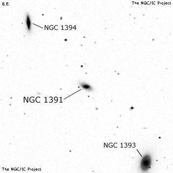 Negativní snímek oblohy NGC 1391