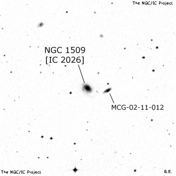 Negativní snímek oblohy NGC 1509