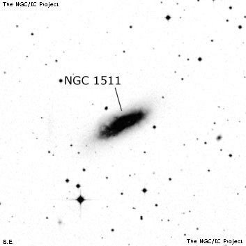 Negativní snímek oblohy NGC 1511