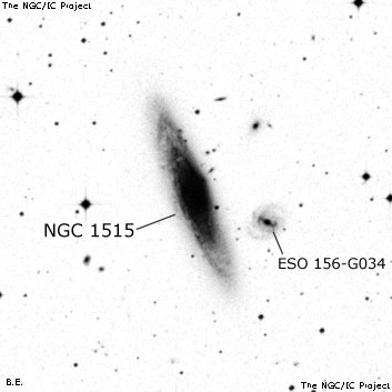 Negativní snímek oblohy NGC 1515