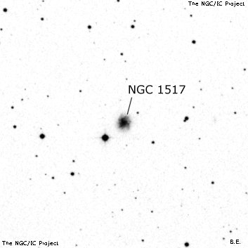 Negativní snímek oblohy NGC 1517