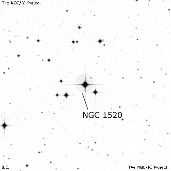 Negativní snímek oblohy NGC 1520