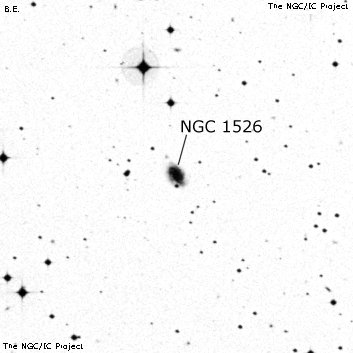Negativní snímek oblohy NGC 1526