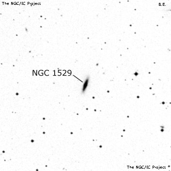 Negativní snímek oblohy NGC 1529