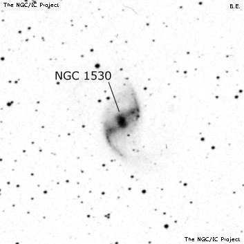 Negativní snímek oblohy NGC 1530