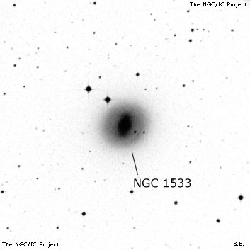 Negativní snímek oblohy NGC 1533