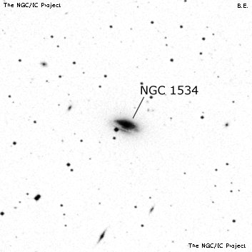 Negativní snímek oblohy NGC 1534