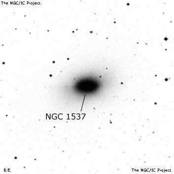 Negativní snímek oblohy NGC 1537
