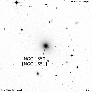 Negativní snímek oblohy NGC 1550