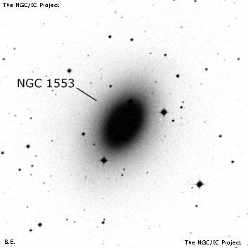 Negativní snímek oblohy NGC 1553