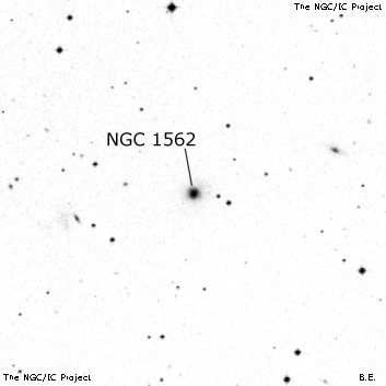 Negativní snímek oblohy NGC 1562
