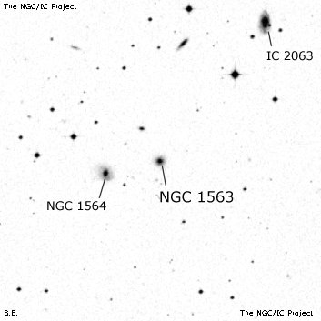Negativní snímek oblohy NGC 1563