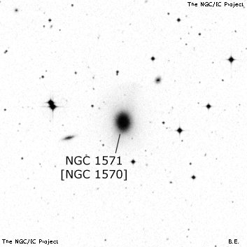 Negativní snímek oblohy NGC 1571