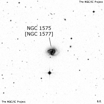 Negativní snímek oblohy NGC 1575