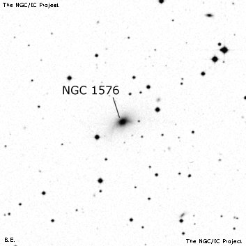 Negativní snímek oblohy NGC 1576