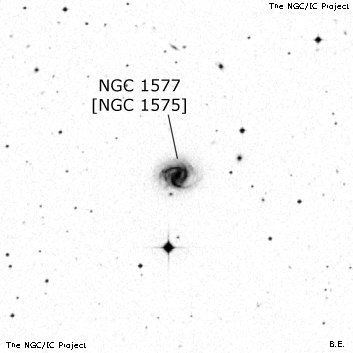 Negativní snímek oblohy NGC 1577