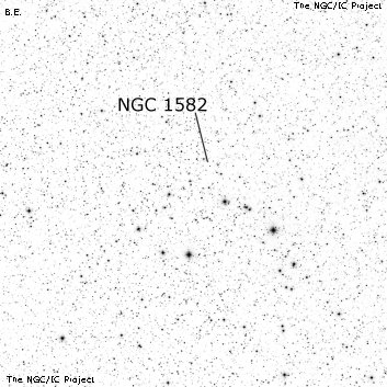 Negativní snímek oblohy NGC 1582