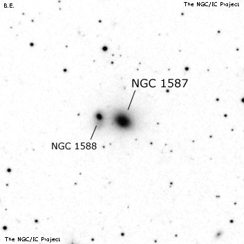 Negativní snímek oblohy NGC 1587