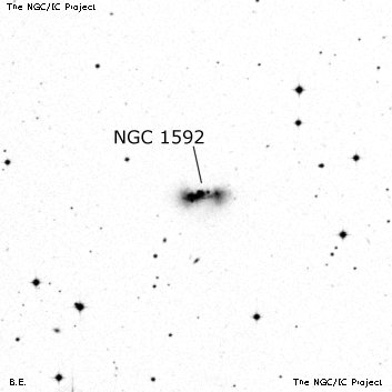 Negativní snímek oblohy NGC 1592