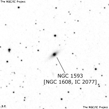 Negativní snímek oblohy NGC 1593