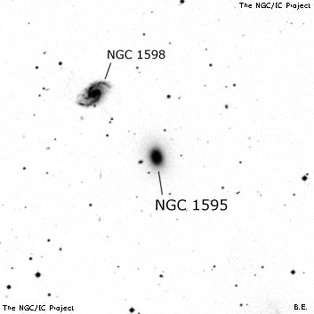 Negativní snímek oblohy NGC 1595