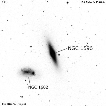 Negativní snímek oblohy NGC 1596