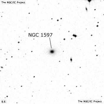 Negativní snímek oblohy NGC 1597