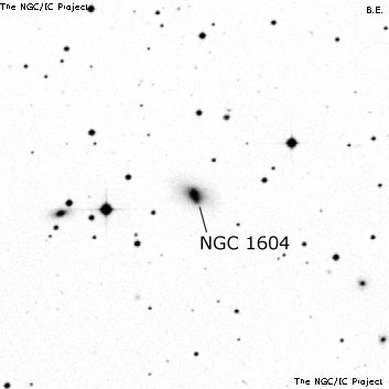 Negativní snímek oblohy NGC 1604
