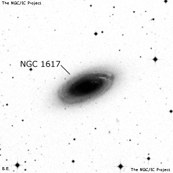 Negativní snímek oblohy NGC 1617