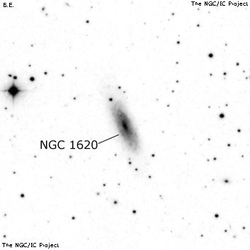 Negativní snímek oblohy NGC 1620