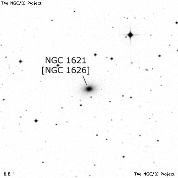 Negativní snímek oblohy NGC 1621