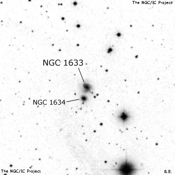 Negativní snímek oblohy NGC 1633