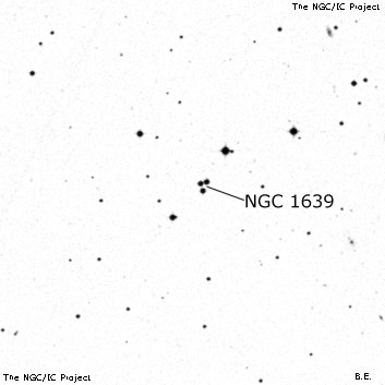 Negativní snímek oblohy NGC 1639
