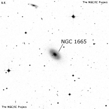 Negativní snímek oblohy NGC 1665