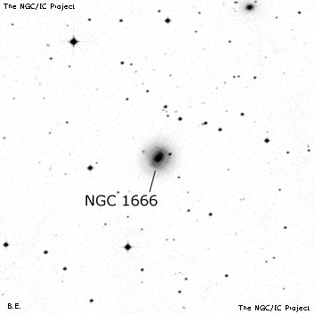 Negativní snímek oblohy NGC 1666