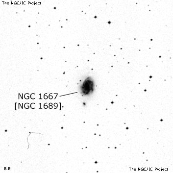 Negativní snímek oblohy NGC 1667