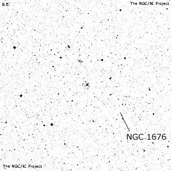 Negativní snímek oblohy NGC 1676