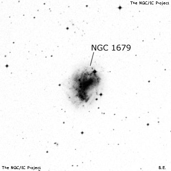 Negativní snímek oblohy NGC 1679