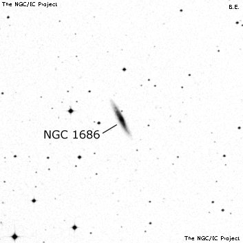 Negativní snímek oblohy NGC 1686