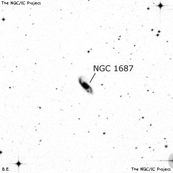Negativní snímek oblohy NGC 1687