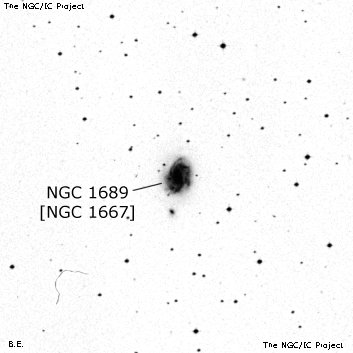 Negativní snímek oblohy NGC 1689