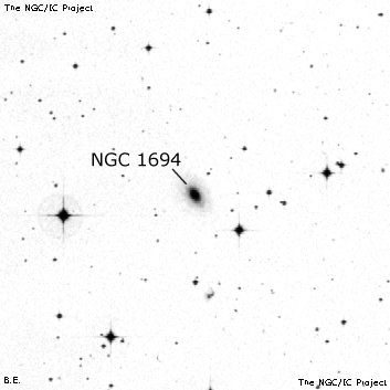 Negativní snímek oblohy NGC 1694