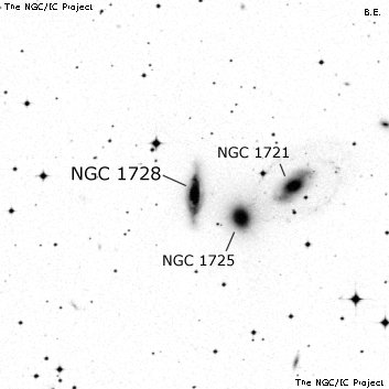 Negativní snímek oblohy NGC 1728