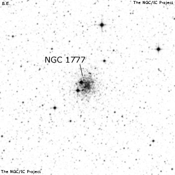 Negativní snímek oblohy NGC 1777