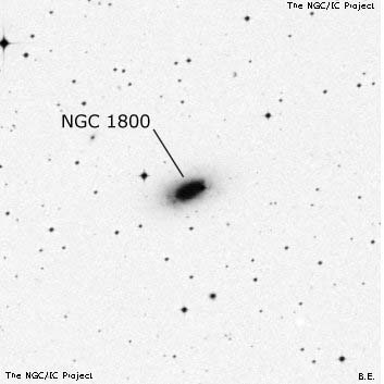 Negativní snímek oblohy NGC 1800